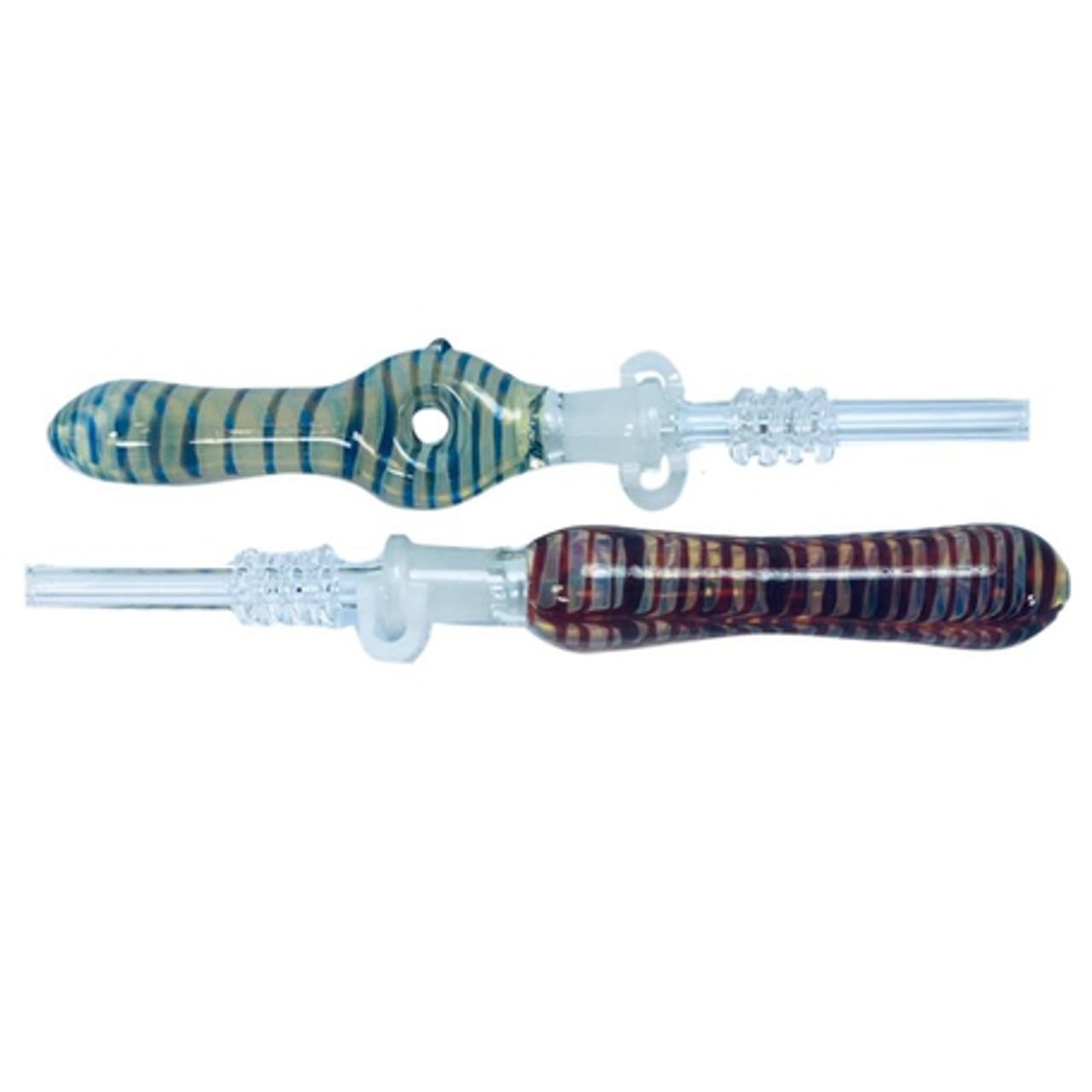 10mm Glass Dab Straw With Stainless Tip & K Clip - High Mountain Imports