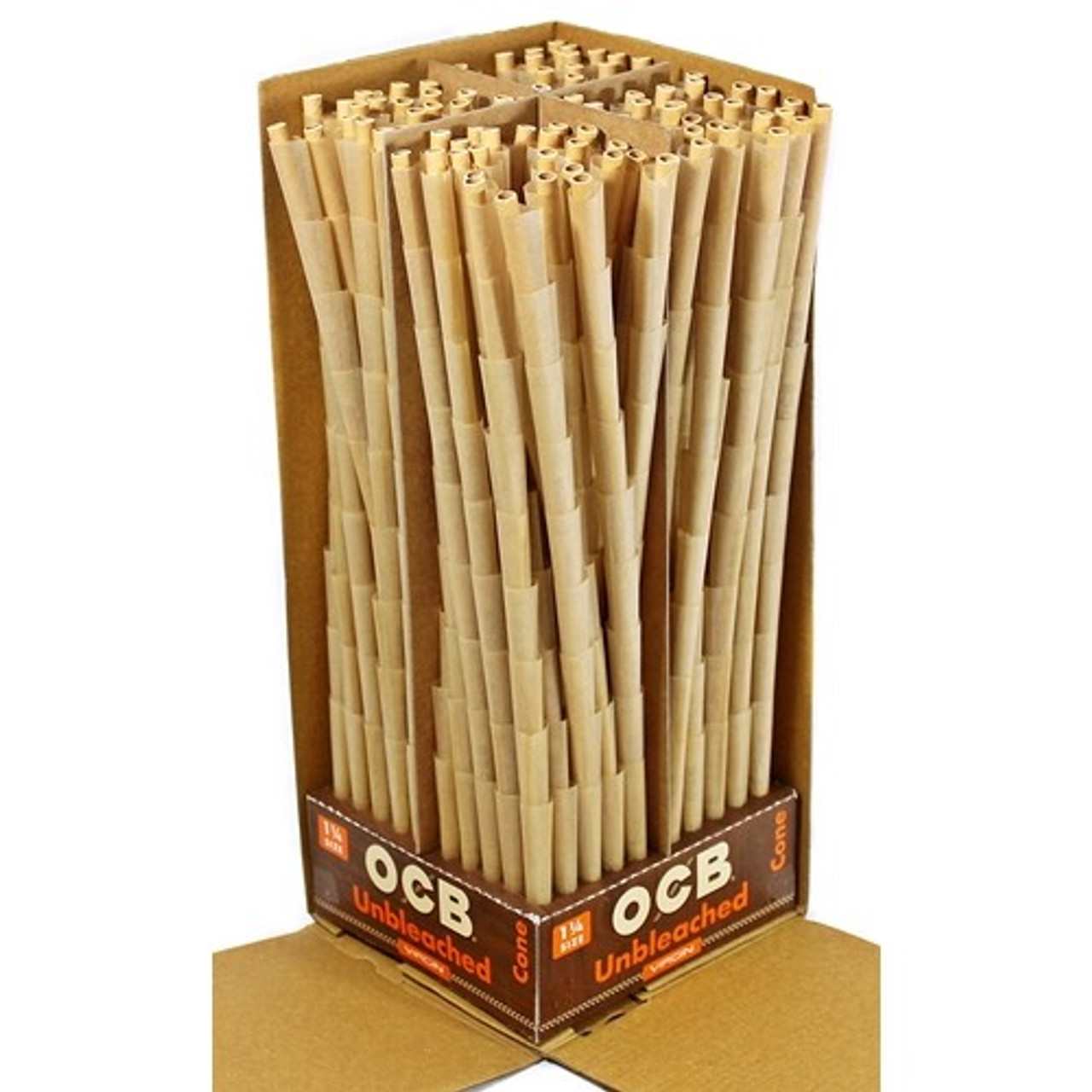 OCB Virgin Unbleached Pre-Rolled Cones 1 1/4 Size 900 ct.