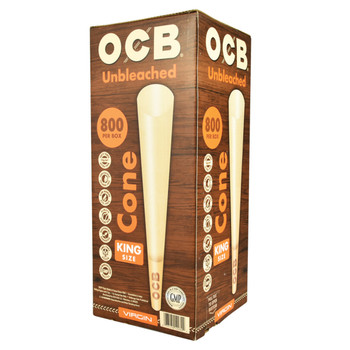 OCB Virgin Unbleached Pre-Rolled Cones King Size 800 ct.