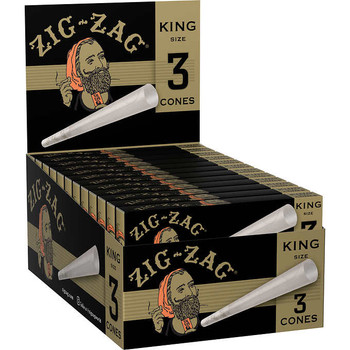 Zig Zag Pre-Rolled Cones King Size - 24 Packs Per Box, 3 Cones Per Pack