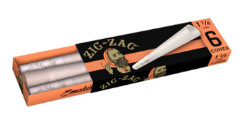 Zig Zag Orange Pre-Rolled Cones 1¼" Size - 36 Packs Per Box, 6 Cones Per Pack