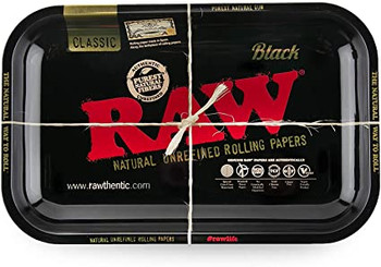 RAW Black Rolling Tray Metal Large 11" x 13.5"