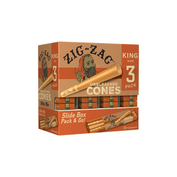 Zig Zag Unbleached King Size Cones Promo Display - 36 Packs Per Box, 3 Cones Per Pack
