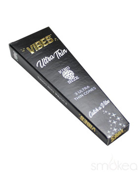Vibes Pre-Rolled Ultra Thin King Size - 30 Packs Per Box, 3 Cones Per Pack