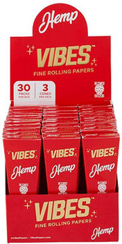 Vibes Pre-Rolled Hemp Cones King Size - 30 Packs Per Box, 3 Cones Per Pack