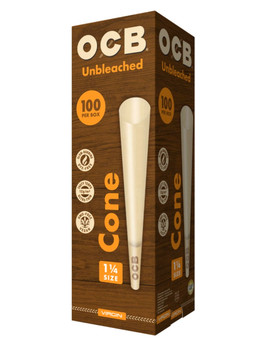 OCB Virgin Unbleached 1 ¼" Size Cone Tower For Retail | 100ct.