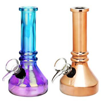 Metallic Sunset Beaker Water Pipe - 6.25" | Assorted Colors