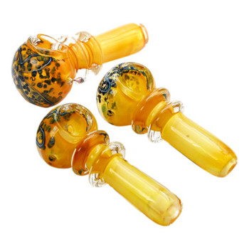 3.5" Double Rim Gold Fumed Hand Pipe