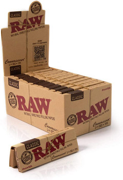 RAW Connoisseur Rolling Papers with Tips 1¼" Size - 24 ct.