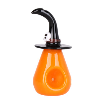 3.5" Behold The Pumpkin Witch Glass Hand Pipe