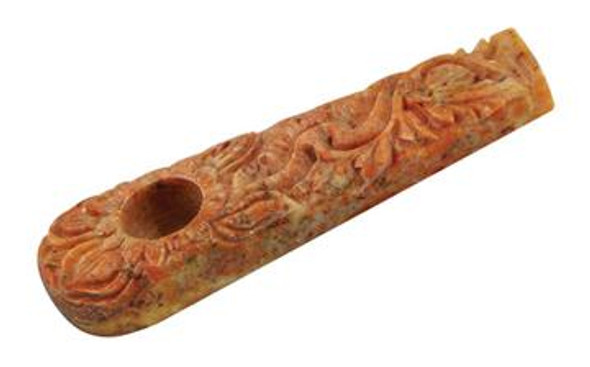 3" Marble Stone Pipe w/ Flower Design