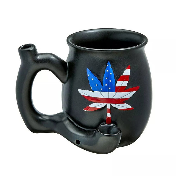 American Flag Hemp Leaf "Roast and Toast" Mug and Pipe Combo