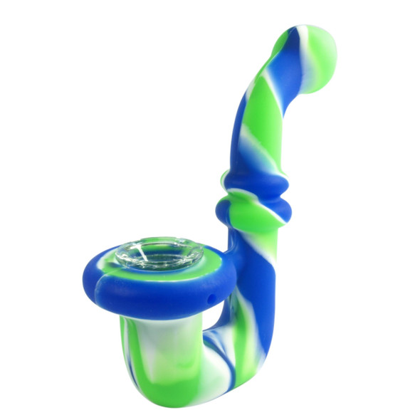 Large Silicone Sherlock Pipe with Glass Bowl