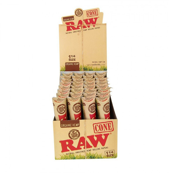 RAW Organic Hemp Pre-Rolled Cones 1 1/4" 192 ct.