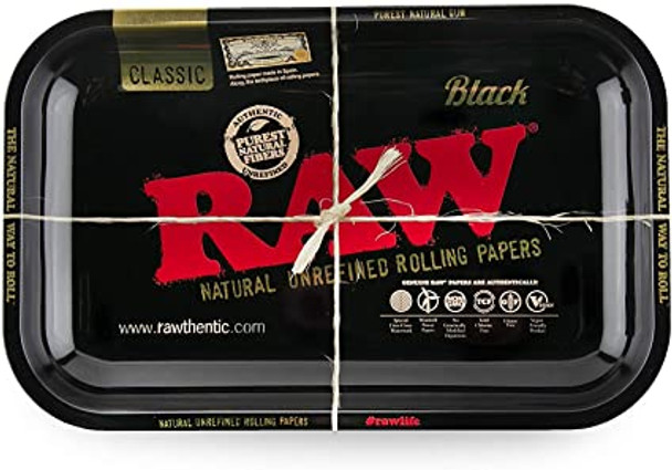 RAW Black Rolling Tray Metal Large 11" x 13.5"