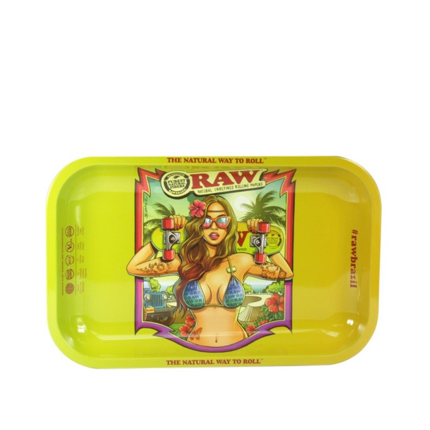 RAW Brazil 2nd Edition Metal Rolling Tray Small 7" x 11"