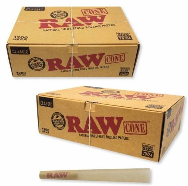 Raw Classic Bulk Pre-Rolled Cones 70mm 1200ct.