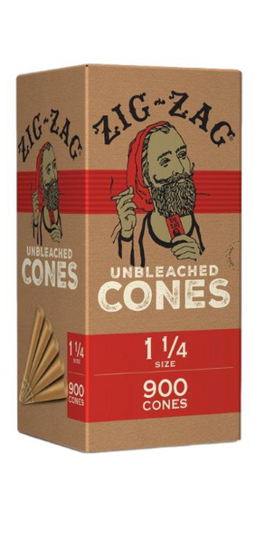 Zig Zag Unbleached Bulk Pre-Rolled Cones 1¼" Size - 900 ct.