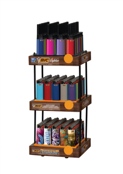 Bic 3-Tier Wooden Display with 3 Trays Included