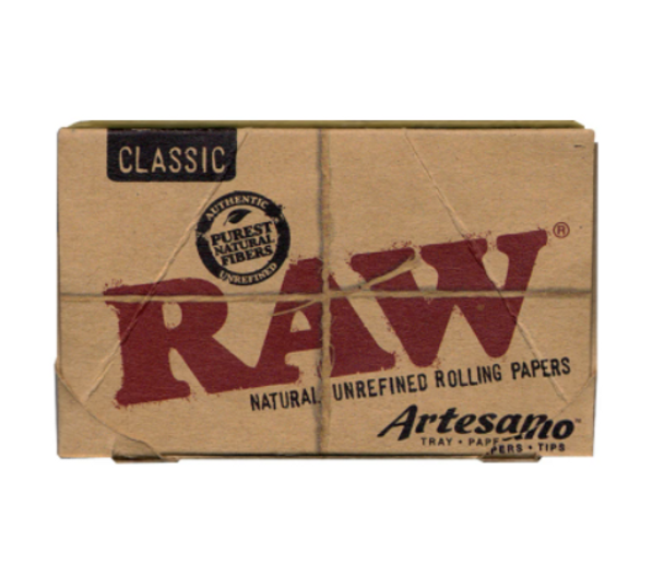 RAW Classic Artesano Rolling Papers with Tips 1¼" Size - 15 ct.