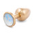 Rainbow Moonstone Inlayed Butt Plug - 24kt Gold Plate