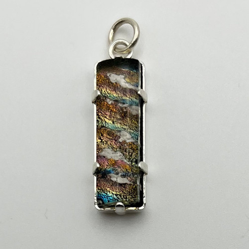 Dichroic glass cremation ash pendant Style Sunset