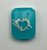 Turquoise pendant with cremated ashes fused in glass to remember your loved ones