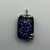 Dark blue Dichroic silver heart fused cremation pendant
