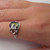 Swirl Dichroic Cremains Memorial Sterling Silver Ring Side view