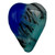 Dark Blue Memory Heart Touchstone cremains memorial - Never forget Memorial fused into Glass