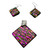 PINK AND PURPLE DICRO PENDANT AND EARINGS FRONT VIEW