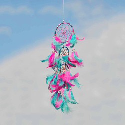 Pink & Turquoise Triple Dream Catcher