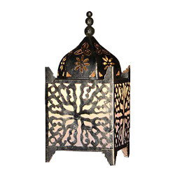 Cream Fabric Moroccan Lamp