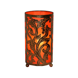 Carved Metal Table Lamp Orange
