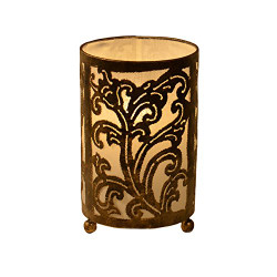 Small Carved Metal Table Lamp Cream