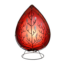 Red Leaf Capiz Shell Lamp