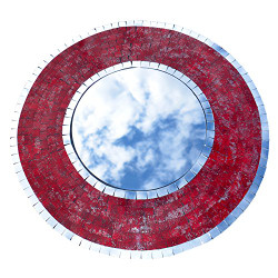 Large Shimmer Red Mosaic Mirror