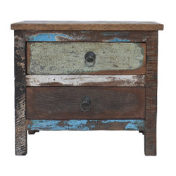 Reclaimed Wooden Small Two Drawer Chest