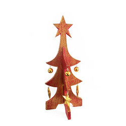Small Red Wooden Christmas Tree