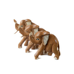 Set of 3 Wooden Elephants