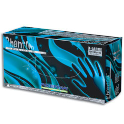 Adenna® X-Small Black Phantom® Powder-Free Latex Exam Gloves