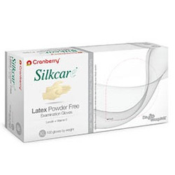 Cranberry X-Small Silkcare Powder-Free Latex Exam Gloves