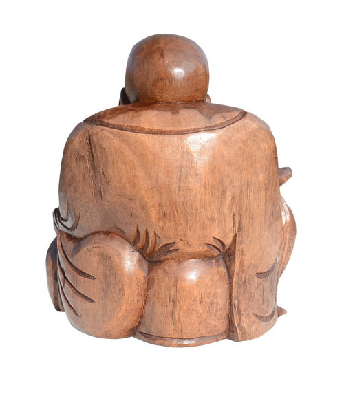 Small Laughing Wooden Buddha