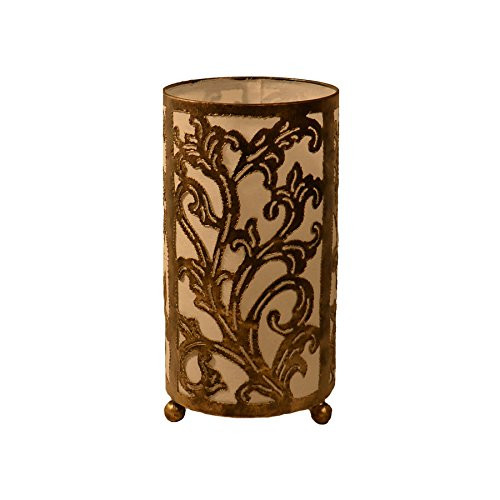 Carved Metal Table Lamp Cream