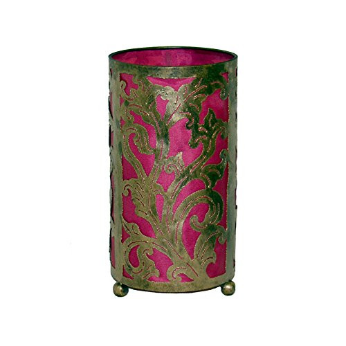 Carved Metal Table Lamp Pink