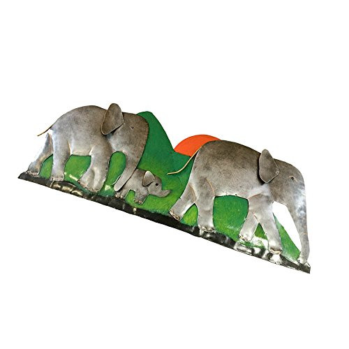 Metal Elephant Family Wall Plaque