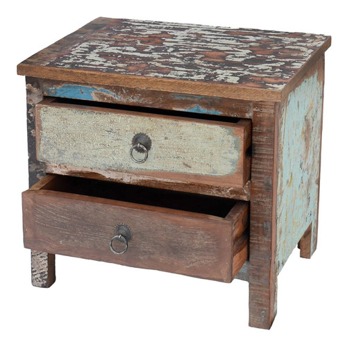 Reclaimed Wooden Small Two Drawer Chest