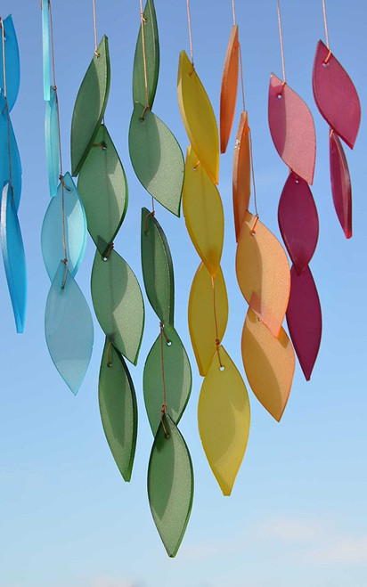 Rainbow Frosted Glass Waterfall Wind Chime