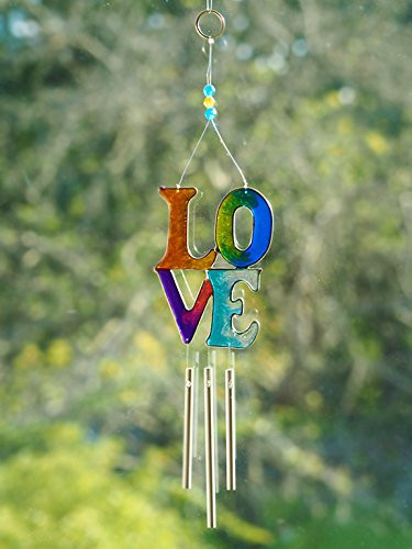 Rainbow Love Stacked Wind Chime Sun Catcher