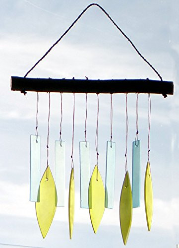 Glass Wind Chime Olive & Turquoise